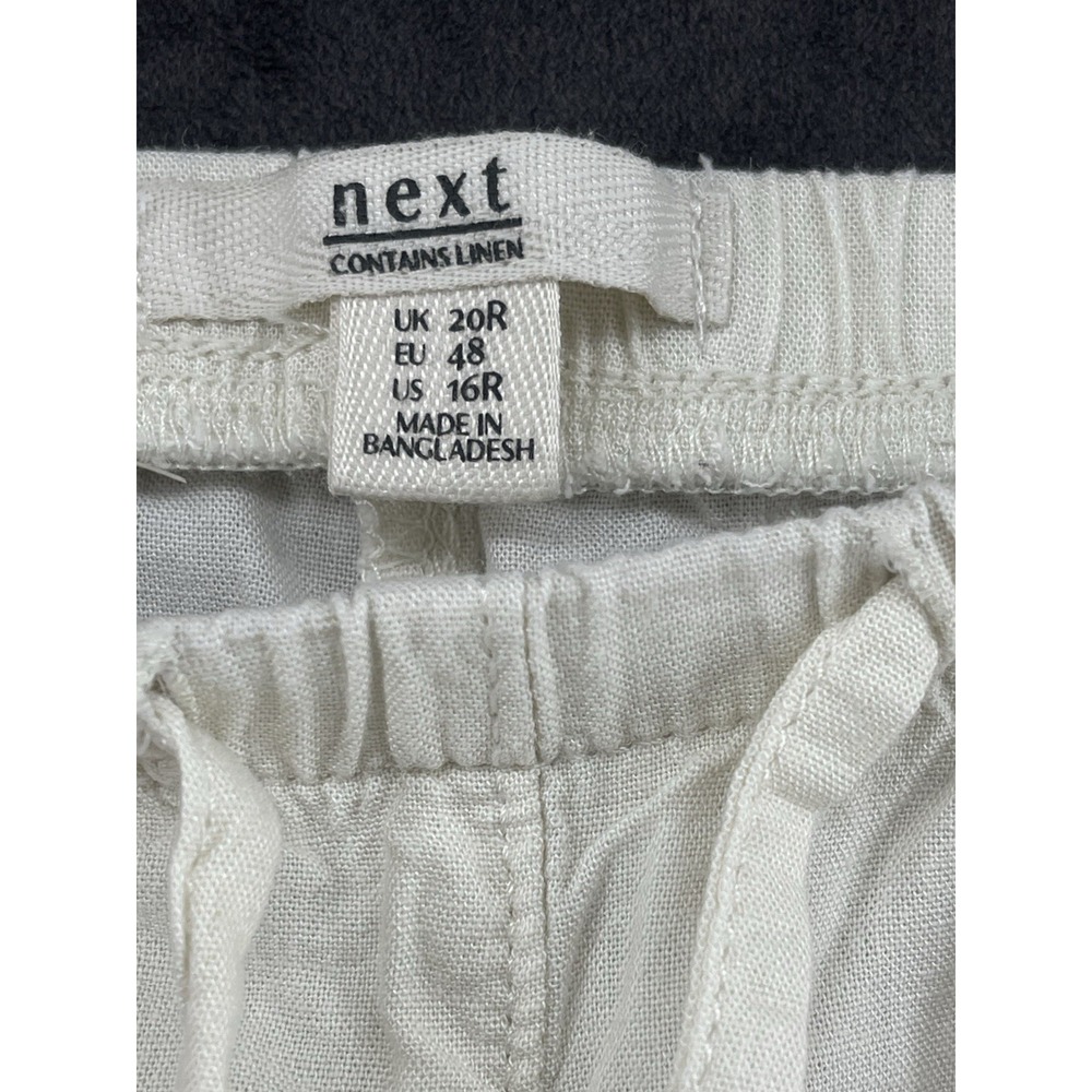 Next Linen Blend Mermaid Coral Print Wide Leg Beach Pants Women US 16R XL - Picture 3 of 6